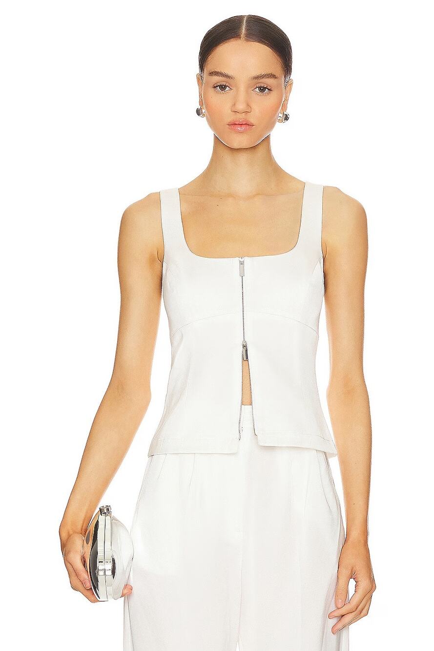 Amanda Uprichard Top Satin Twill Utility Minimalist Casual Summer Work XS